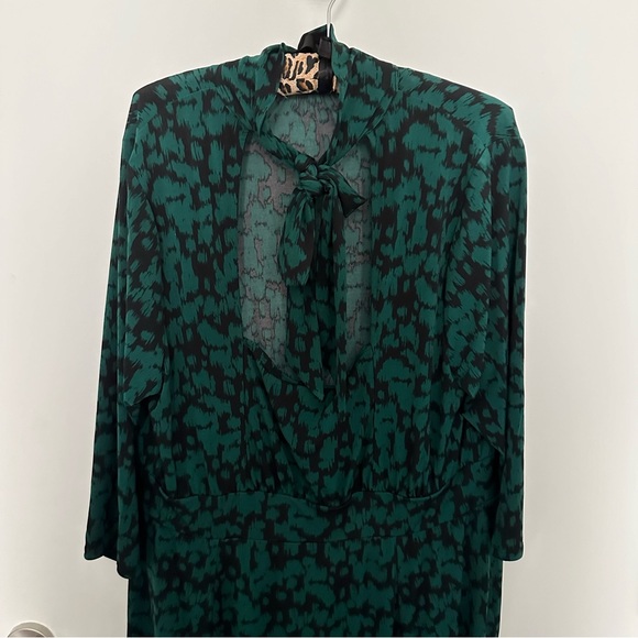 Lane Bryant Tie-Neck Open Back Midi Dress - Ikat Animal - Picture 6 of 7